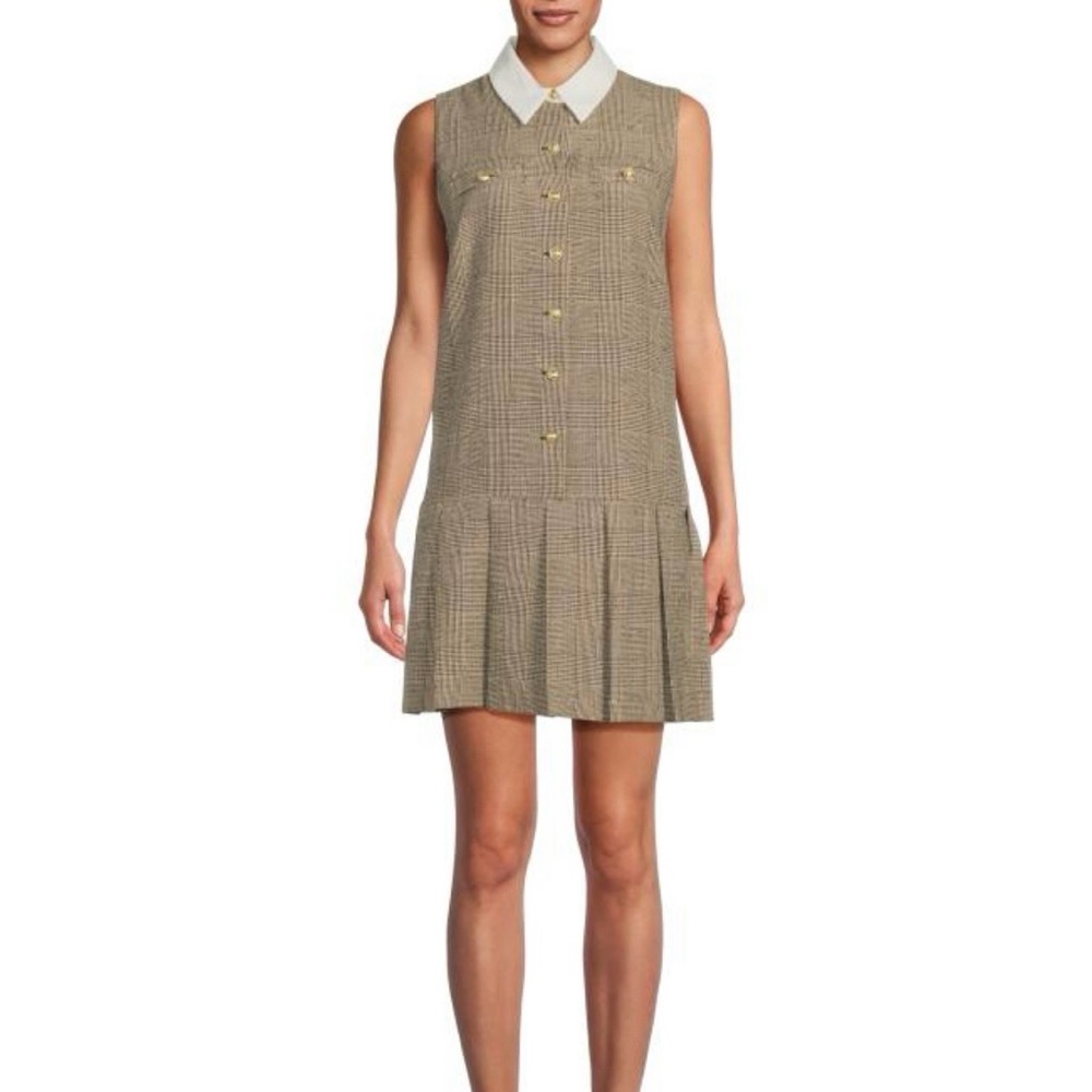 NWT BCBG Plaid Pleated Minidress